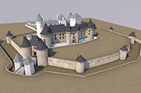Restitution 3D du château de Pompadour.